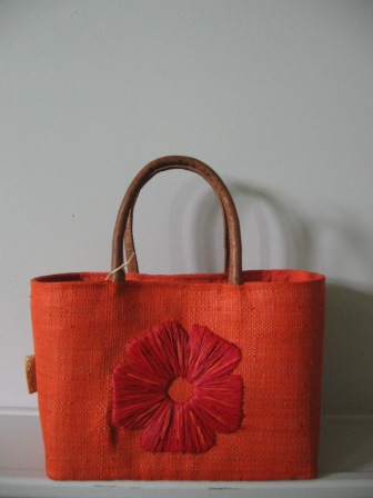 sac à main fleur orange
